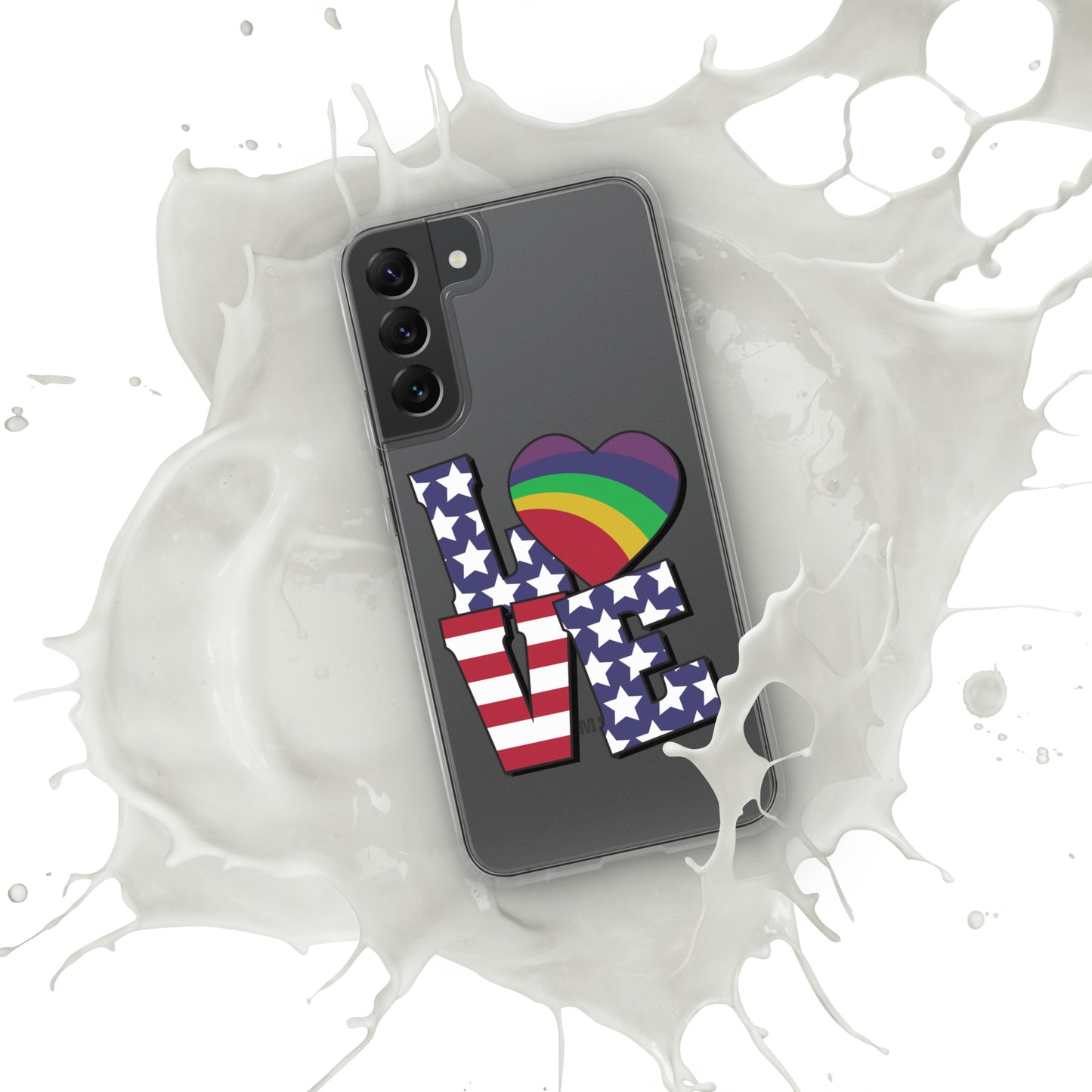 Old Glory Love with Rainbow Heart - Samsung® Phone Case - Supporting Equal Rights for All Americans Mobile Phone Cases Woke American Apparel Samsung Galaxy S22 Plus