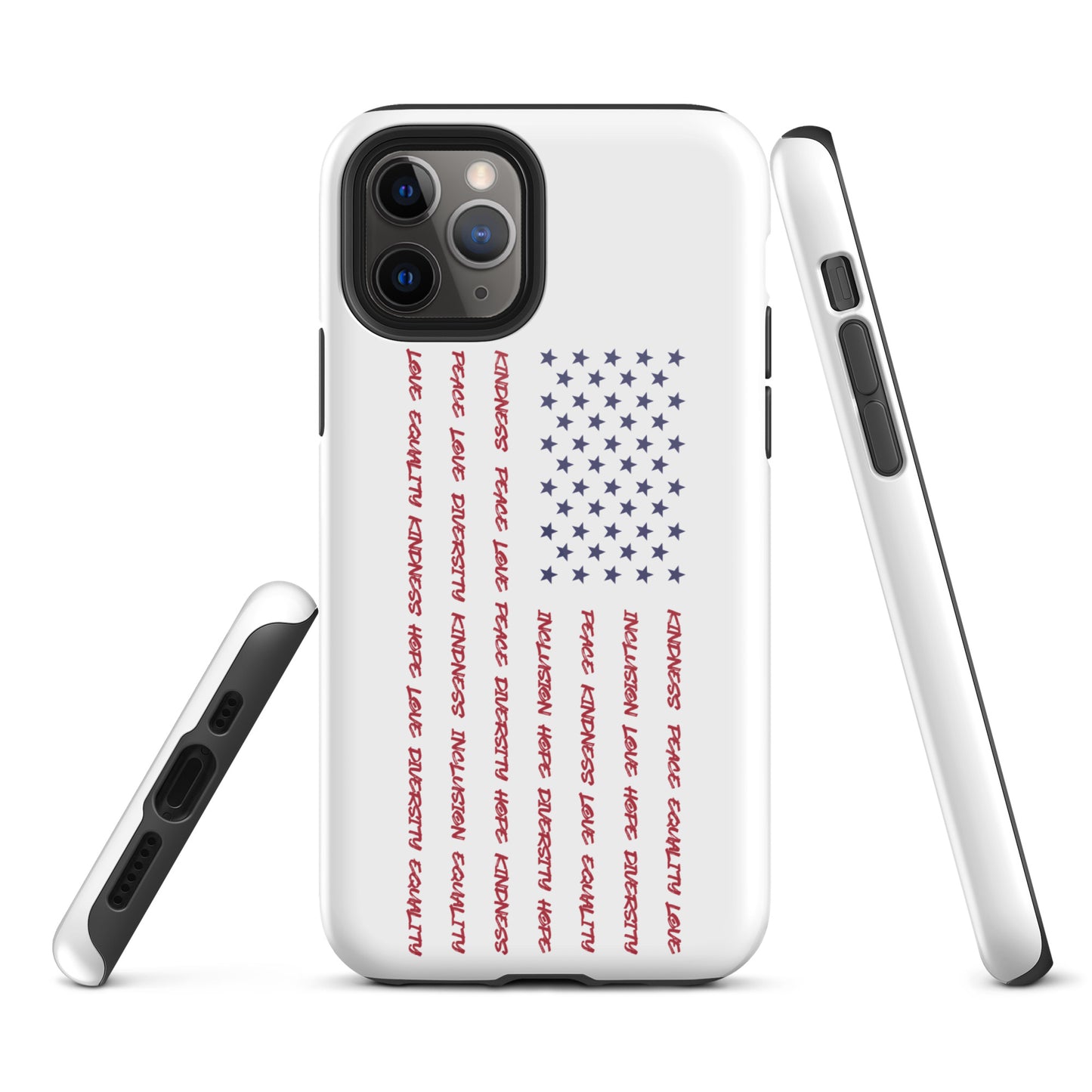 Flag Words of Kindness - iPhone® Case - Supporting Equal Rights for All Americans Mobile Phone Cases Woke American Apparel iPhone 11 Pro