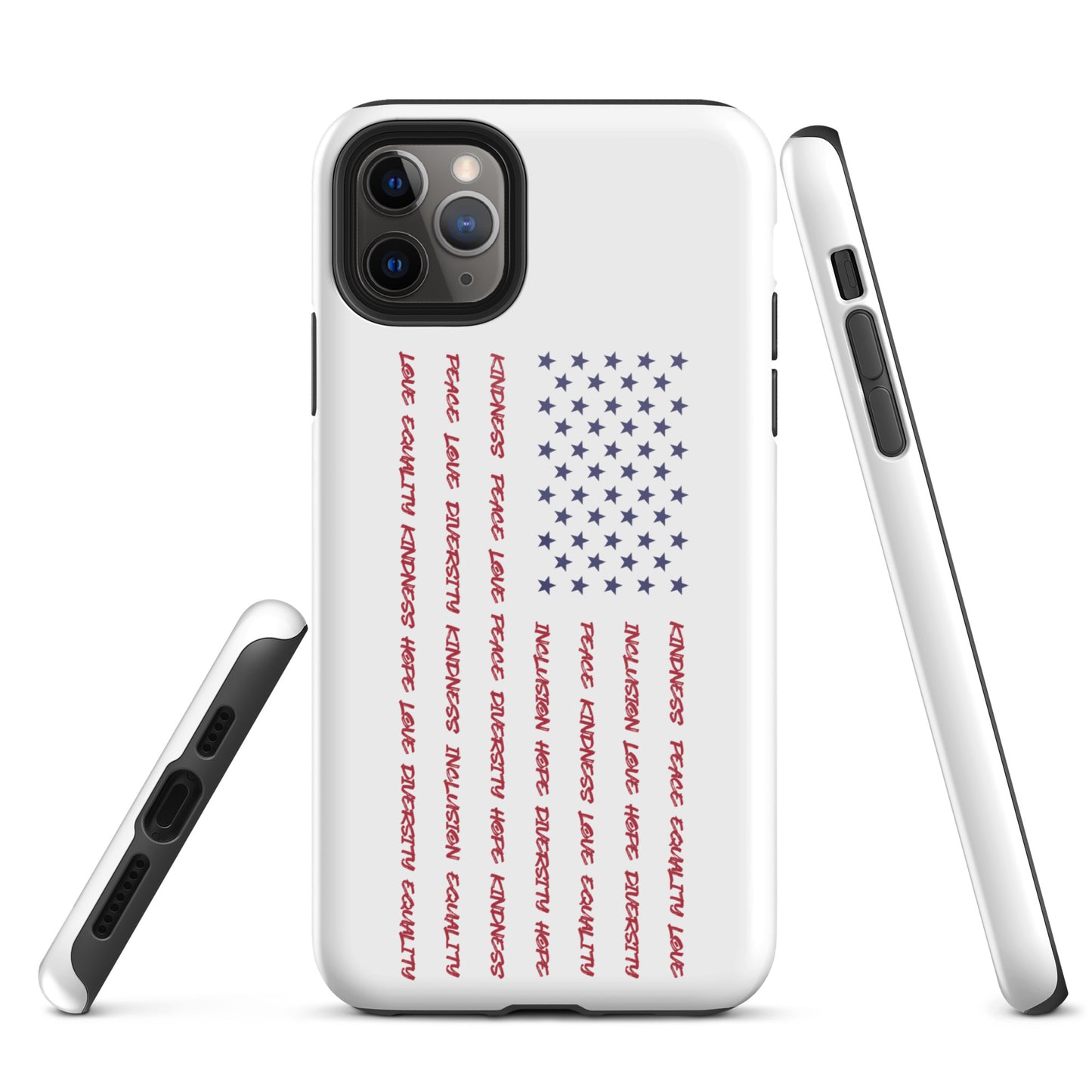 Flag Words of Kindness - iPhone® Case - Supporting Equal Rights for All Americans Mobile Phone Cases Woke American Apparel iPhone 11 Pro Max