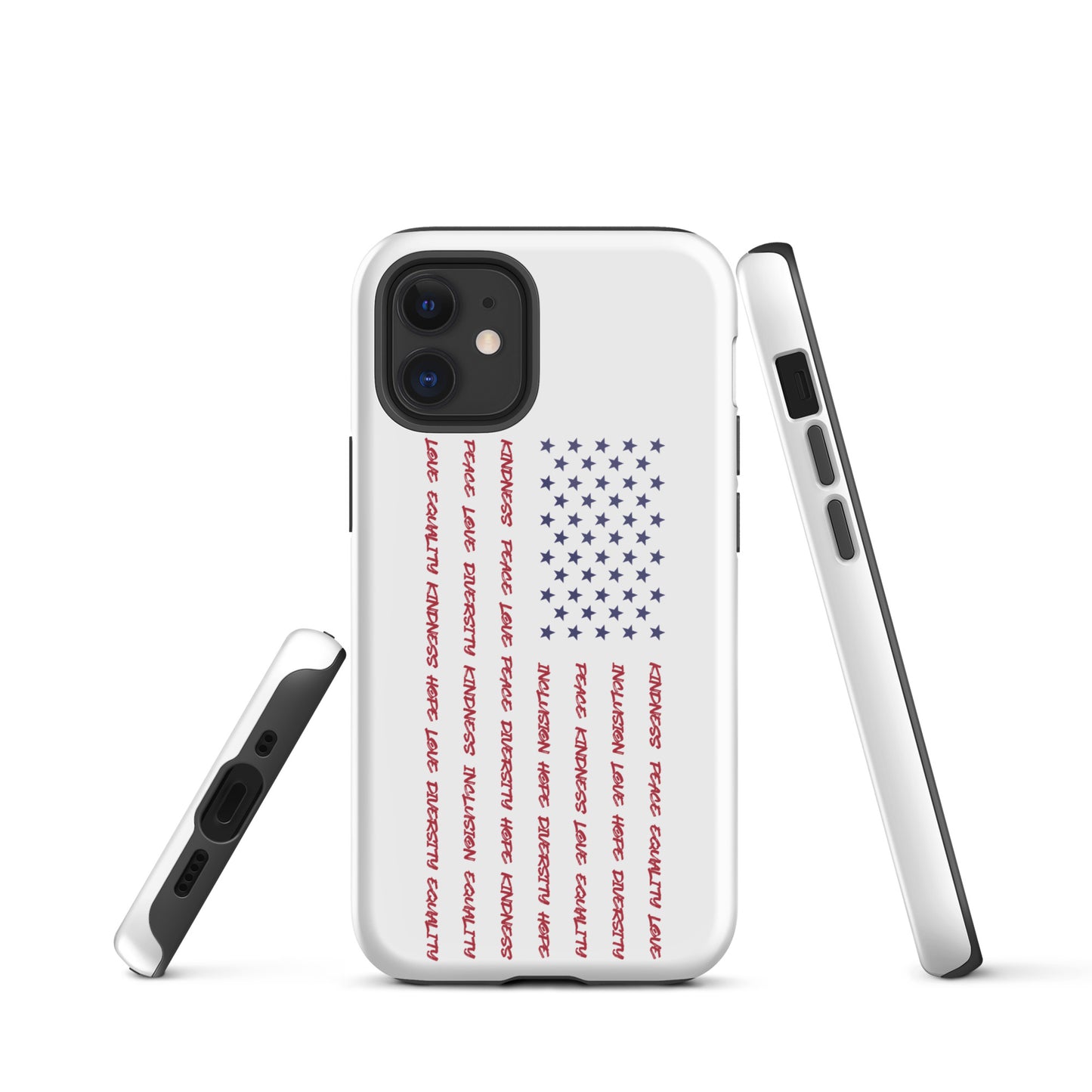Flag Words of Kindness - iPhone® Case - Supporting Equal Rights for All Americans Mobile Phone Cases Woke American Apparel iPhone 12 mini