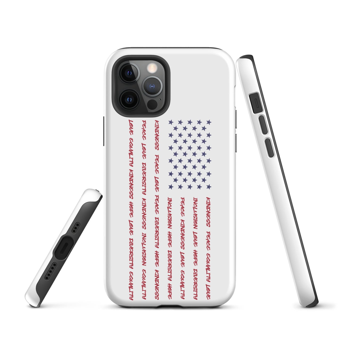 Flag Words of Kindness - iPhone® Case - Supporting Equal Rights for All Americans Mobile Phone Cases Woke American Apparel iPhone 12 Pro