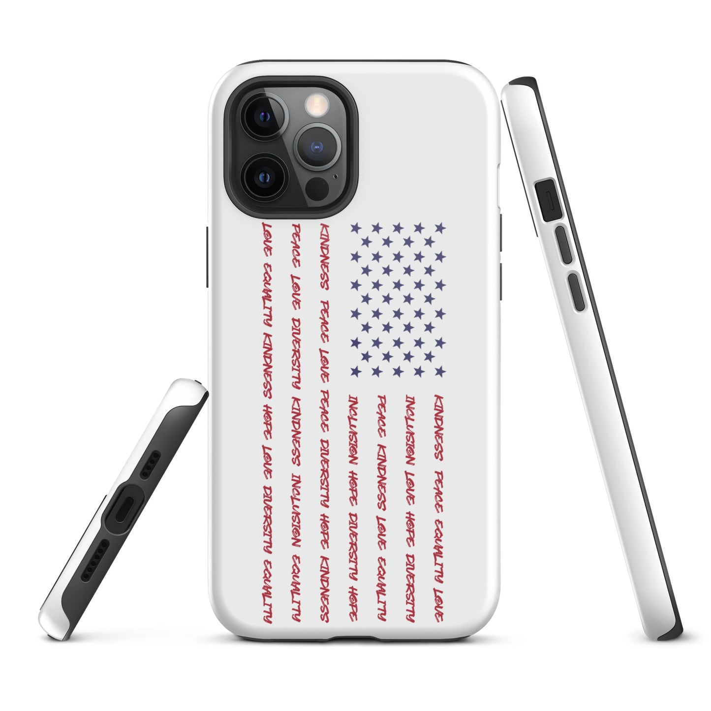 Flag Words of Kindness - iPhone® Case - Supporting Equal Rights for All Americans Mobile Phone Cases Woke American Apparel iPhone 12 Pro Max