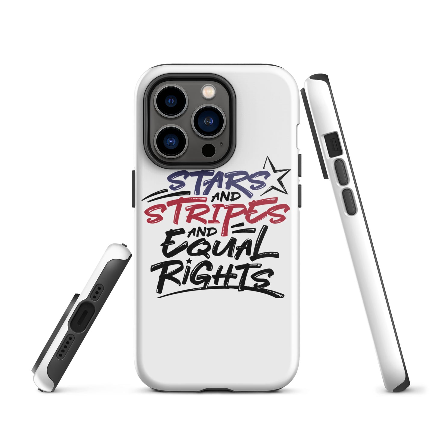 Stars and Stripes and Equal Rights - iPhone® Case - Supporting Black Lives Matter and Equal Rights for All Americans Mobile Phone Cases Woke American Apparel