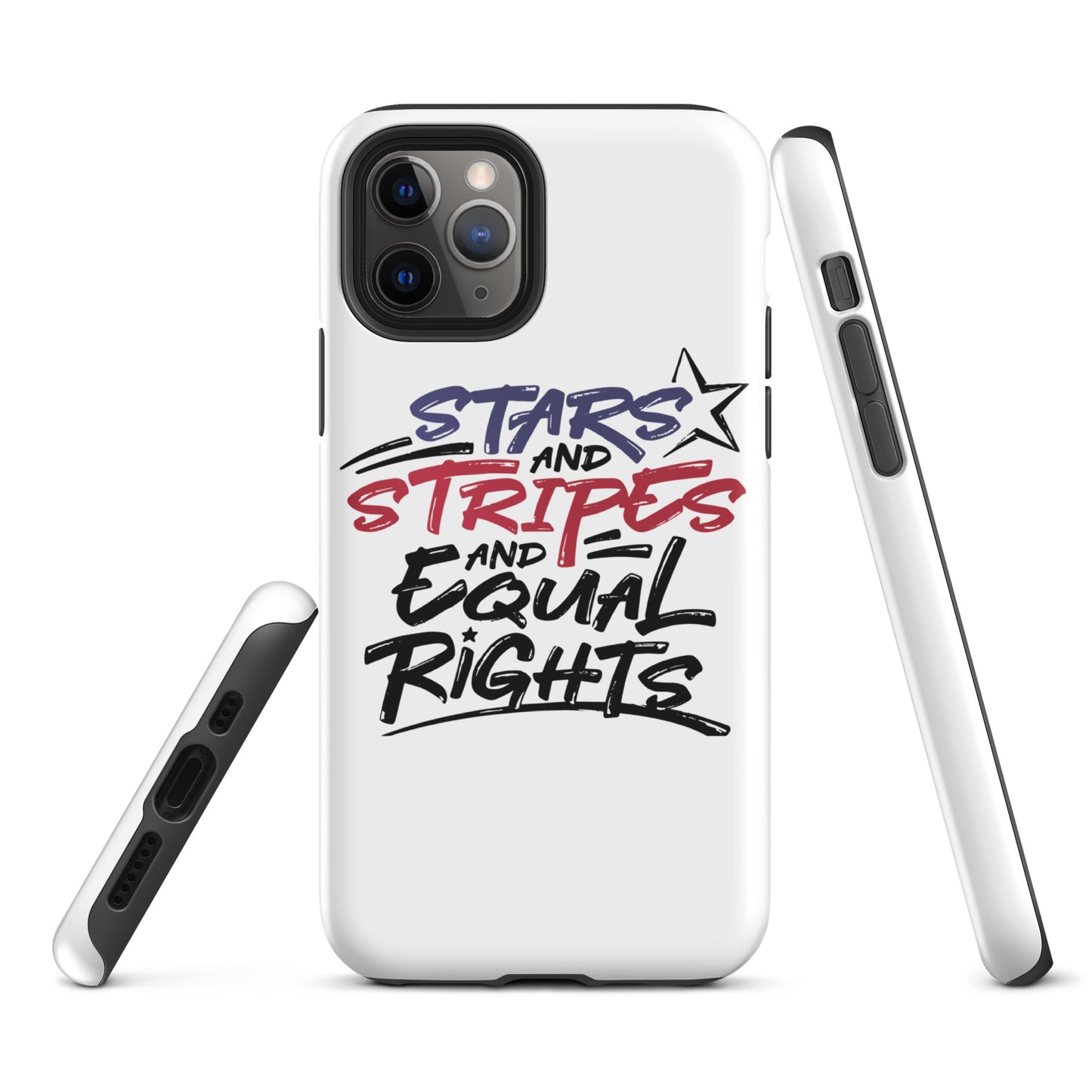Stars and Stripes and Equal Rights - iPhone® Case - Supporting Black Lives Matter and Equal Rights for All Americans Mobile Phone Cases Woke American Apparel iPhone 11 Pro