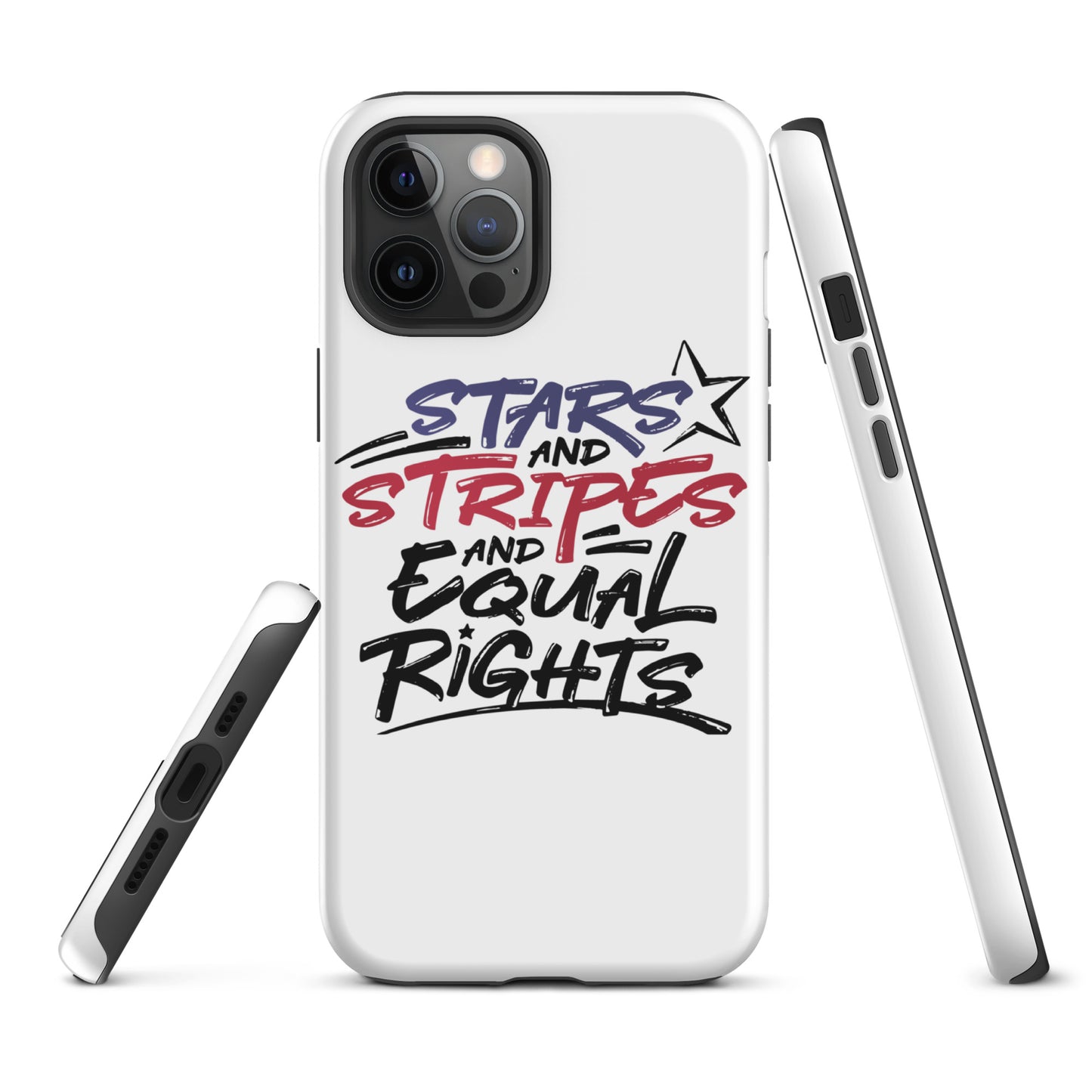 Stars and Stripes and Equal Rights - iPhone® Case - Supporting Black Lives Matter and Equal Rights for All Americans Mobile Phone Cases Woke American Apparel iPhone 12 Pro Max