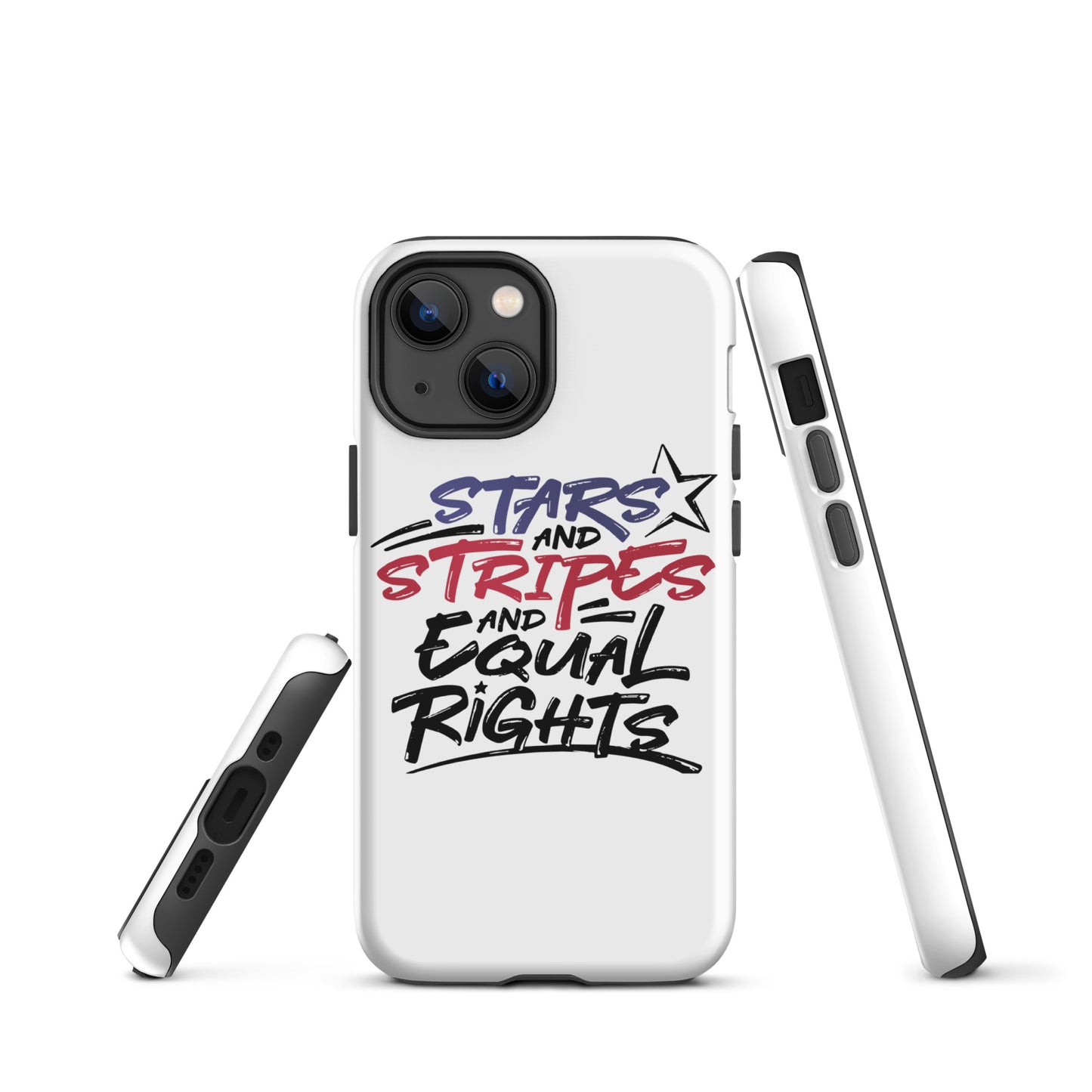 Stars and Stripes and Equal Rights - iPhone® Case - Supporting Black Lives Matter and Equal Rights for All Americans Mobile Phone Cases Woke American Apparel iPhone 13 mini