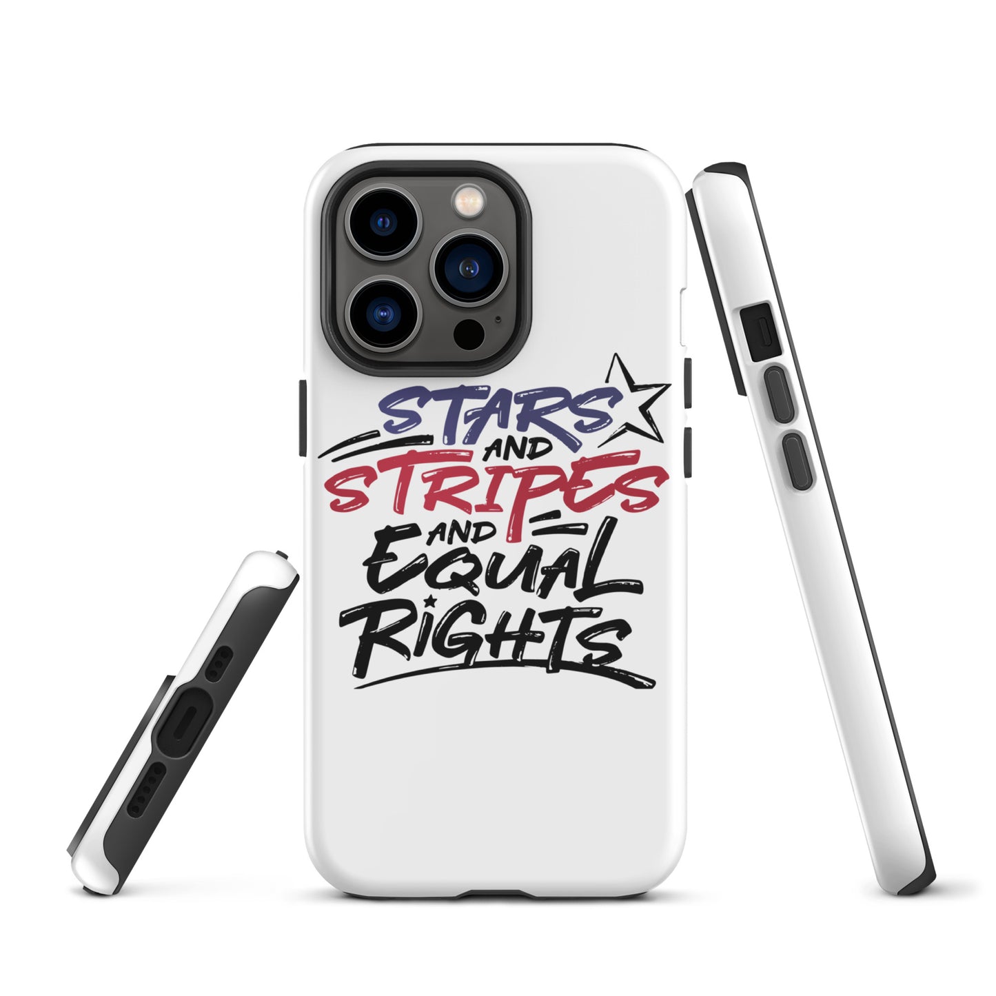 Stars and Stripes and Equal Rights - iPhone® Case - Supporting Black Lives Matter and Equal Rights for All Americans Mobile Phone Cases Woke American Apparel iPhone 13 Pro