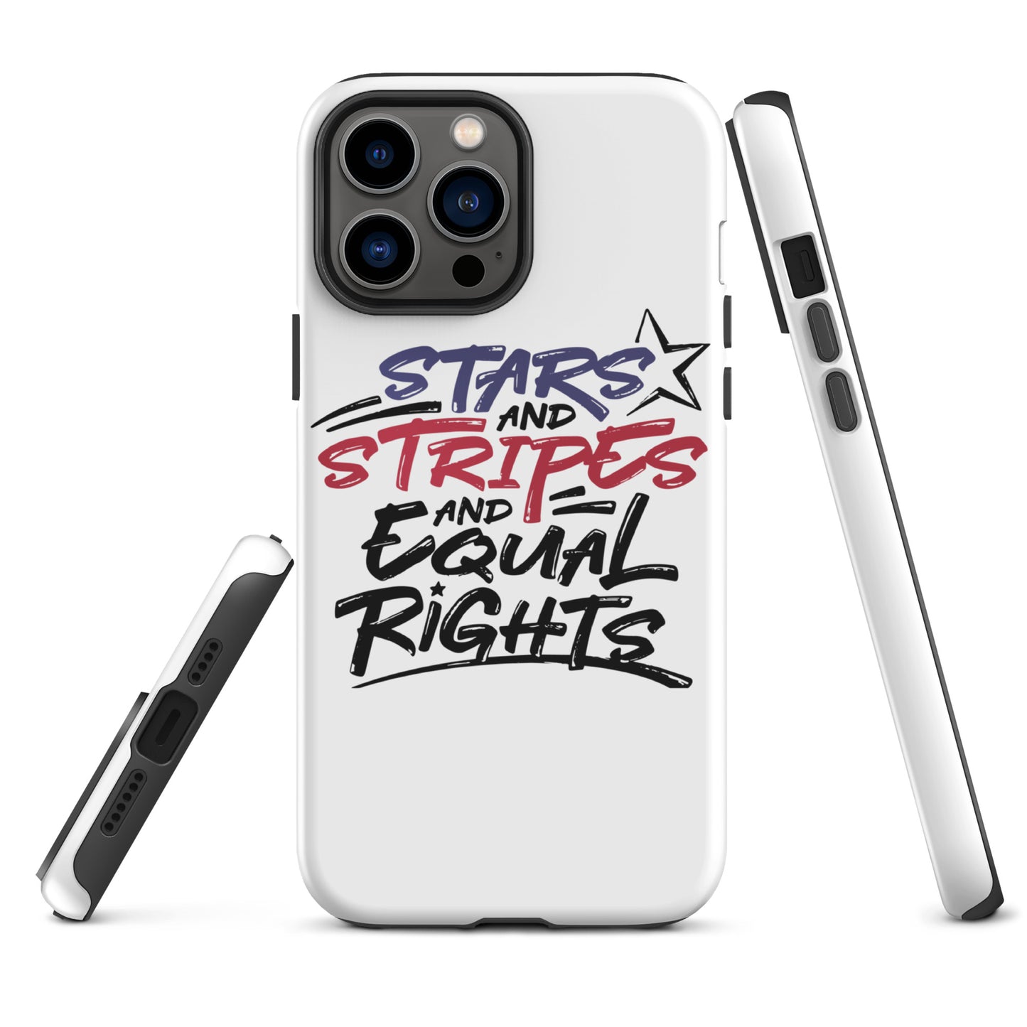 Stars and Stripes and Equal Rights - iPhone® Case - Supporting Black Lives Matter and Equal Rights for All Americans Mobile Phone Cases Woke American Apparel iPhone 13 Pro Max