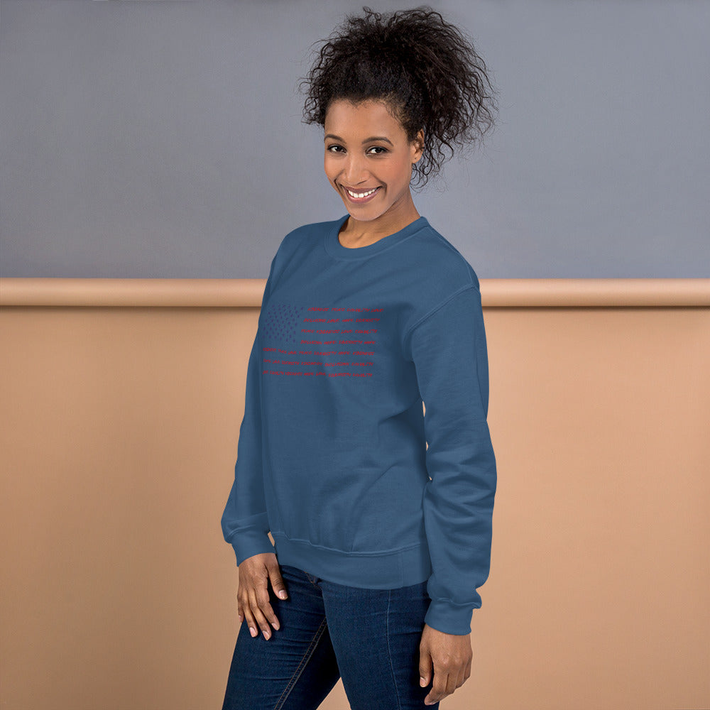 Flag Words of Kindness - Unisex Sweatshirt - Supporting Equal Rights for All Americans Shirts & Tops Woke American Apparel