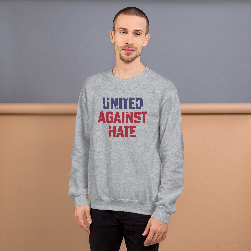 United Against Hate - Unisex Sweatshirt - Supporting Black Lives Matter and Equal Rights for All Americans Shirts & Tops Woke American Apparel Sport Grey S