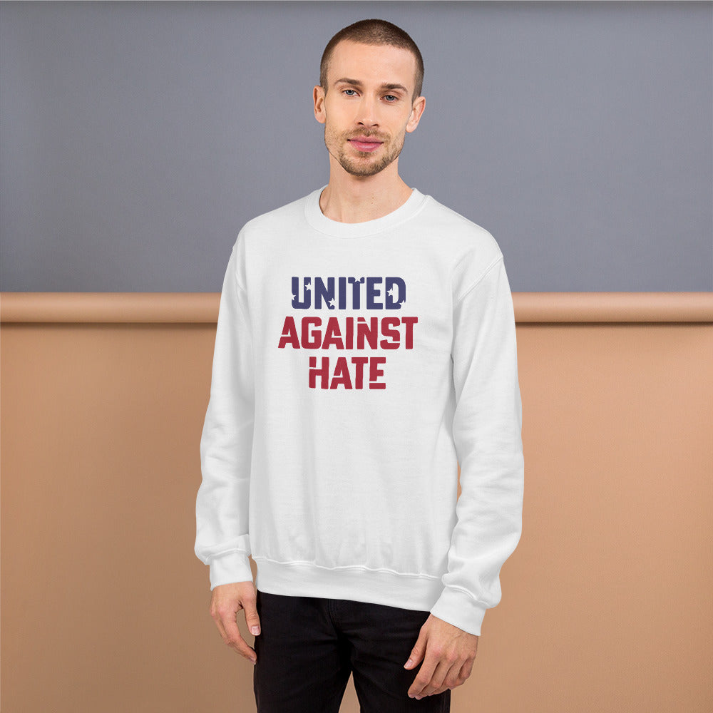 United Against Hate - Unisex Sweatshirt - Supporting Black Lives Matter and Equal Rights for All Americans Shirts & Tops Woke American Apparel White S