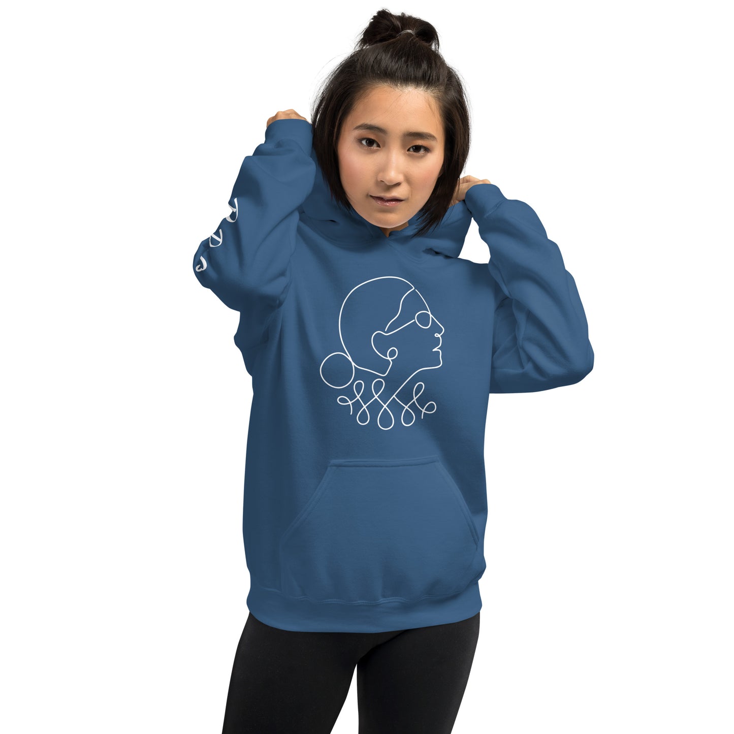 Ruth Bader Ginsburg - Hoodie RBG Sleeve - Supporting Women's Rights Shirts & Tops Woke American Apparel Indigo Blue S