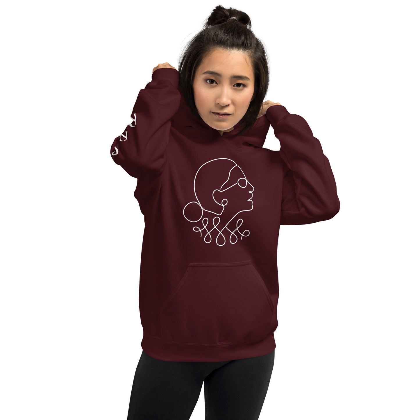 Ruth Bader Ginsburg - Hoodie RBG Sleeve - Supporting Women's Rights Shirts & Tops Woke American Apparel Maroon S