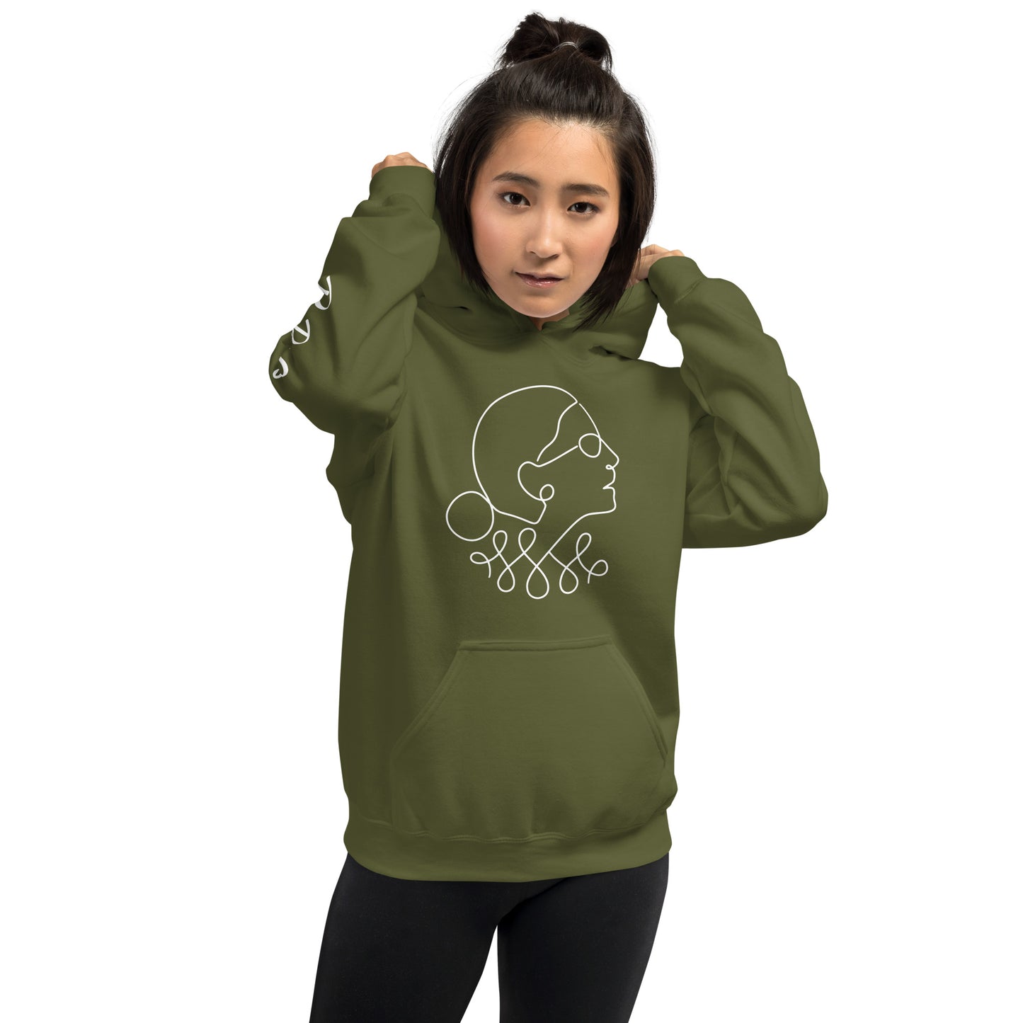 Ruth Bader Ginsburg - Hoodie RBG Sleeve - Supporting Women's Rights Shirts & Tops Woke American Apparel Military Green S