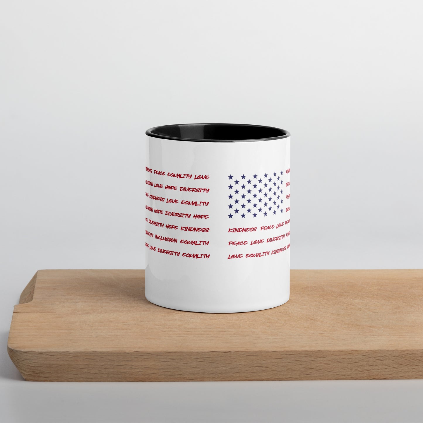 Flag Words of Kindness - Mug with Color Inside - Supporting Equal Rights for All Americans Mugs Woke American Apparel Default Title