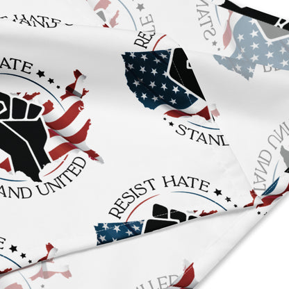 Resist Hate, Stand United - Bandana - Supporting Black Lives Matter and Equal Rights for All Americans Bandana Woke American Apparel L  
