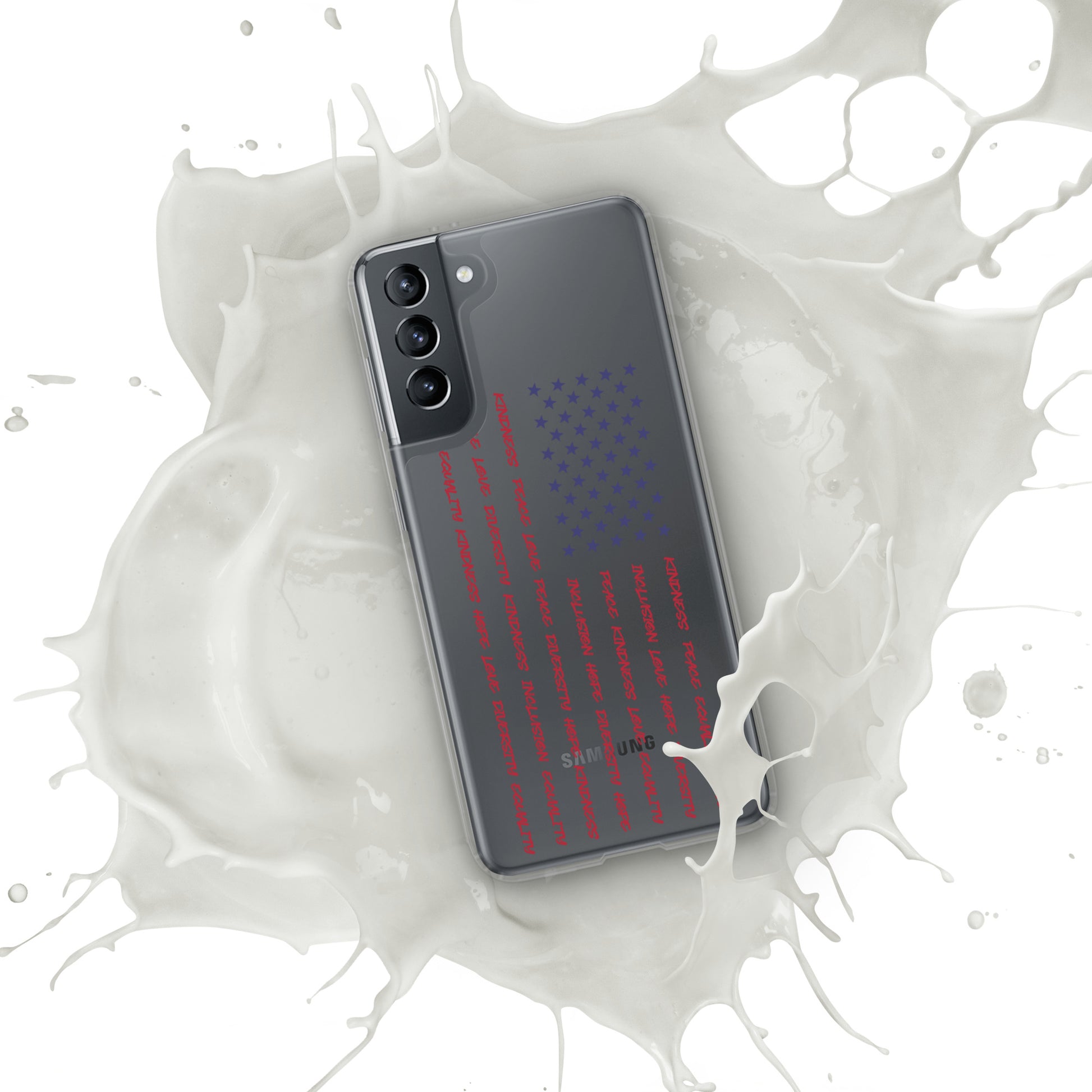 Flag Words of Kindness - Samsung® Case - Supporting Equal Rights for All Americans Mobile Phone Cases Woke American Apparel Samsung Galaxy S21  