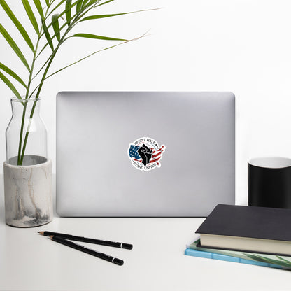 Resist Hate, Stand United - Sticker - Supporting Black Lives Matter and Equal Rights for All Americans Decorative Stickers Woke American Apparel   