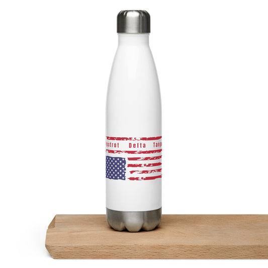 Foxtrot Delta Tango (Flag) - Stainless Steel Water Bottle Water Bottles Woke American Apparel Default Title
