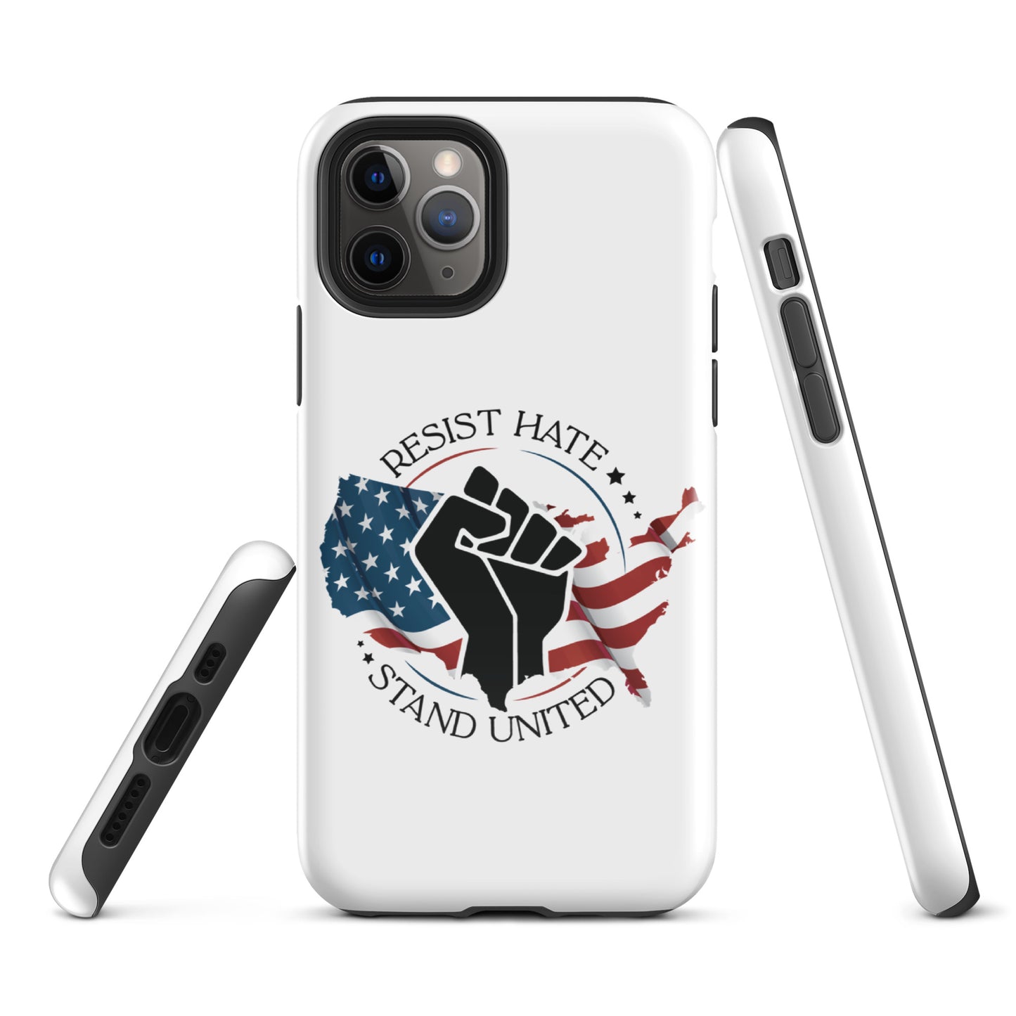Resist Hate, Stand United - iPhone® Case - Supporting Black Lives Matter and Equal Rights for All Americans Mobile Phone Cases Woke American Apparel iPhone 11 Pro  