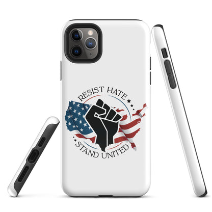 Resist Hate, Stand United - iPhone® Case - Supporting Black Lives Matter and Equal Rights for All Americans Mobile Phone Cases Woke American Apparel iPhone 11 Pro Max  