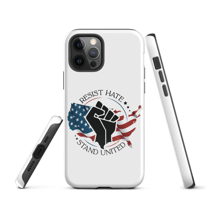 Resist Hate, Stand United - iPhone® Case - Supporting Black Lives Matter and Equal Rights for All Americans Mobile Phone Cases Woke American Apparel iPhone 12 Pro  