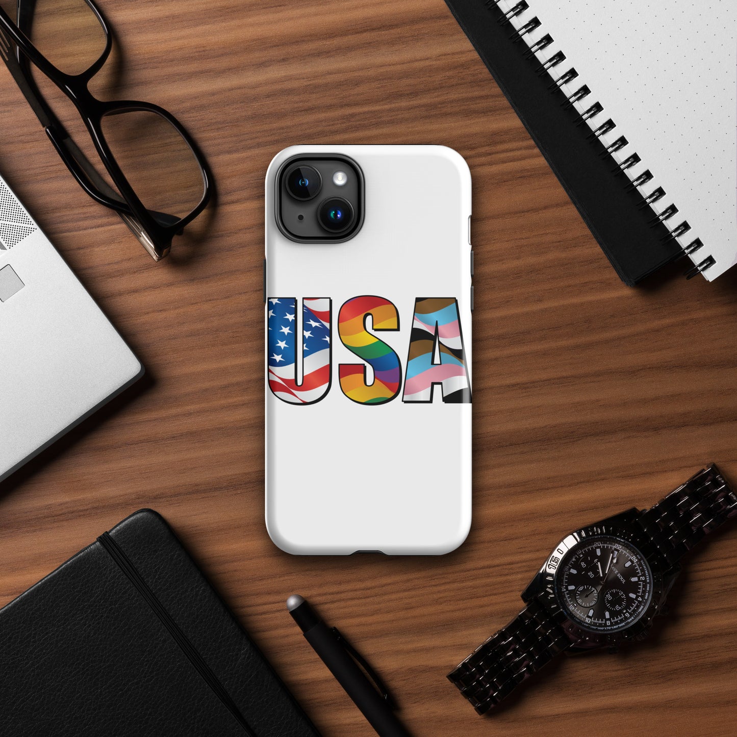 USA Pride - iPhone® Case - Supporting Equal Rights for All Americans Mobile Phone Cases Woke American Apparel iPhone 15 Plus  