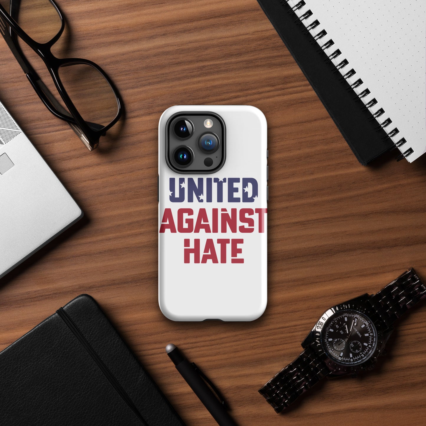United Against Hate - iPhone® Case - Supporting Black Lives Matter and Equal Rights for All Americans Mobile Phone Cases Woke American Apparel iPhone 15 Pro  