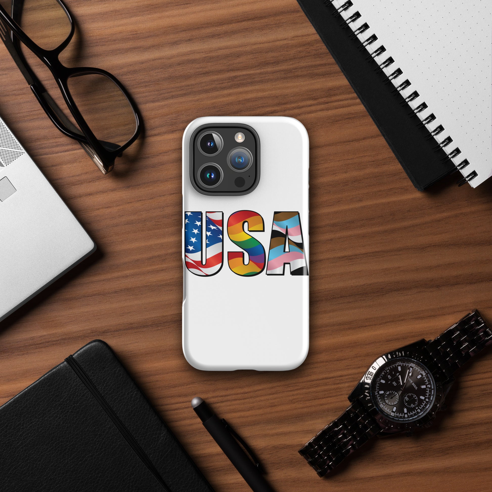 USA Pride - iPhone® Case - Supporting Equal Rights for All Americans Mobile Phone Cases Woke American Apparel iPhone 16 Pro  