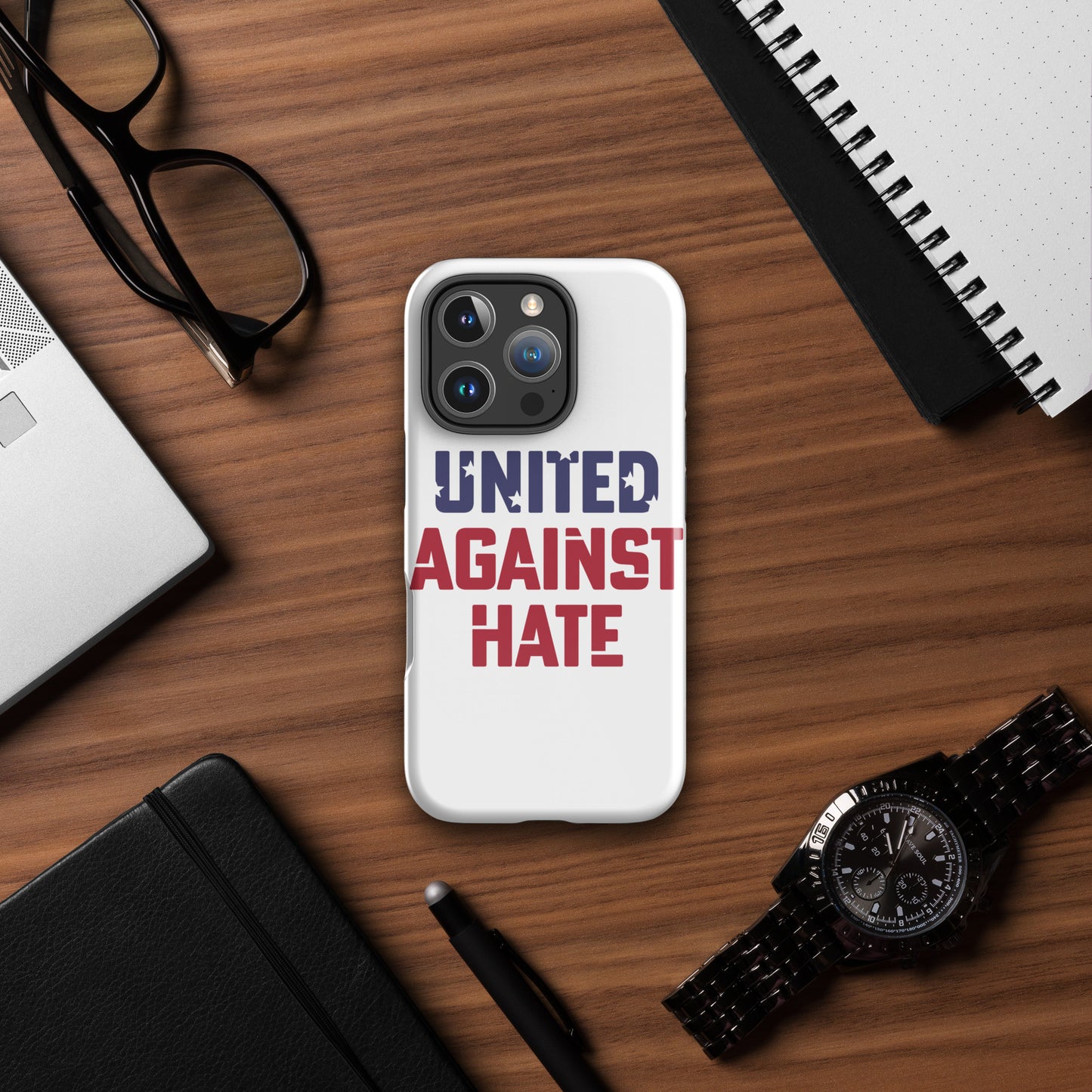 United Against Hate - iPhone® Case - Supporting Black Lives Matter and Equal Rights for All Americans Mobile Phone Cases Woke American Apparel iPhone 16 Pro  