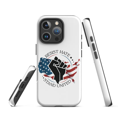 Resist Hate, Stand United - iPhone® Case - Supporting Black Lives Matter and Equal Rights for All Americans Mobile Phone Cases Woke American Apparel iPhone 16 Pro  