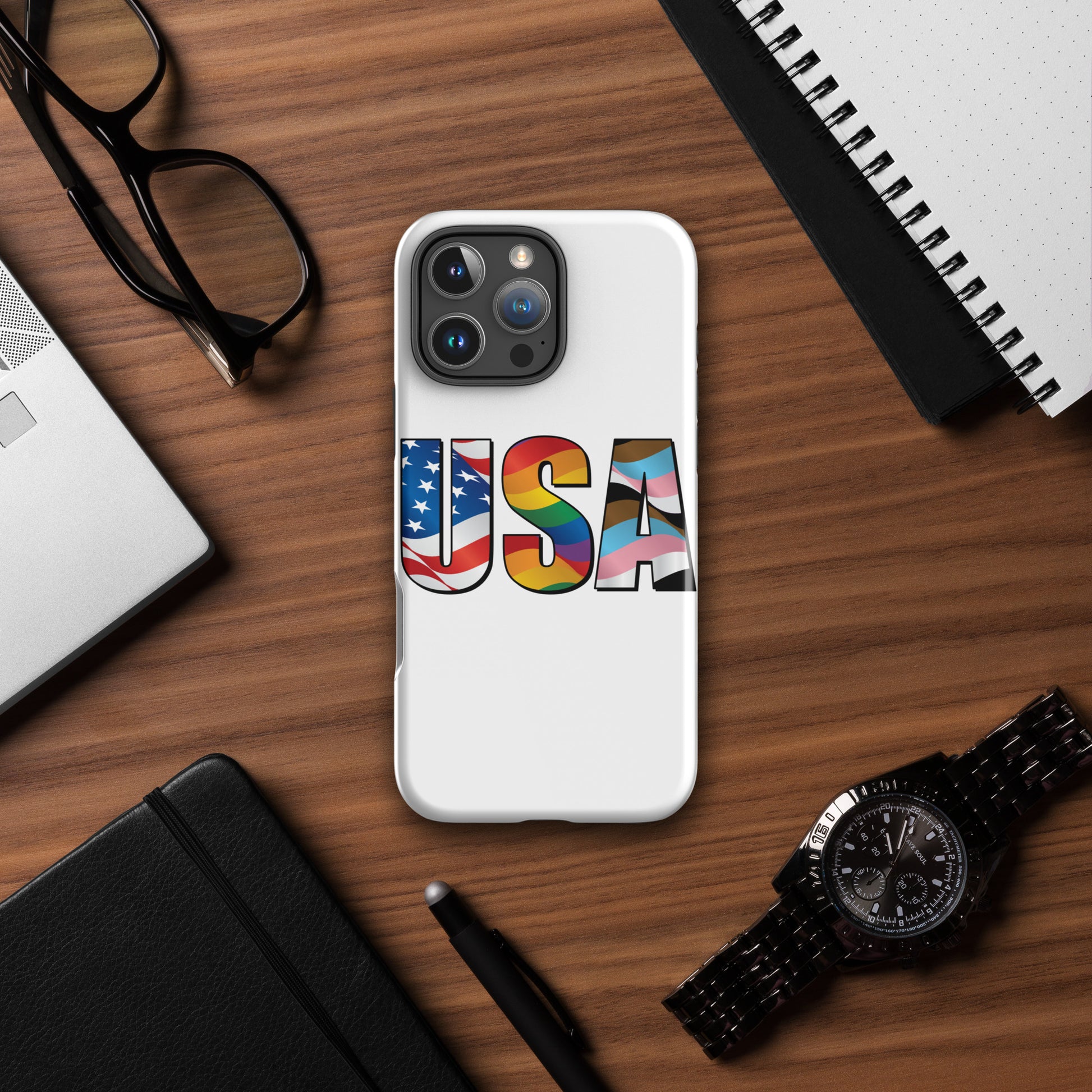 USA Pride - iPhone® Case - Supporting Equal Rights for All Americans Mobile Phone Cases Woke American Apparel iPhone 16 Pro Max  