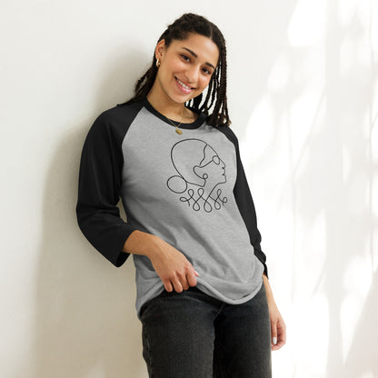 Ruth Bader Ginsburg - 3/4 Sleeve Raglan T-Shirt - Supporting Women's Rights Shirts & Tops Woke American Apparel Heather Grey/Black XS 