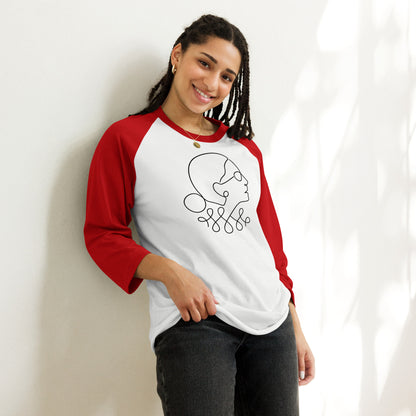 Ruth Bader Ginsburg - 3/4 Sleeve Raglan T-Shirt - Supporting Women's Rights Shirts & Tops Woke American Apparel White/Red XS 