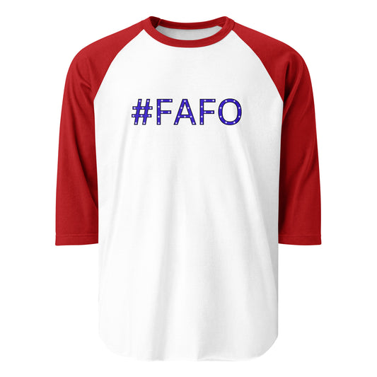 #FAFO - 3/4 Sleeve Raglan T-Shirt Shirts & Tops Woke American Apparel White/Red XS