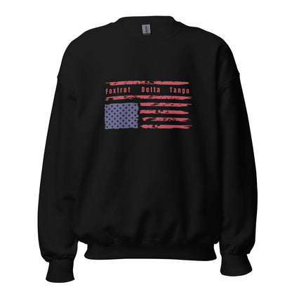 Foxtrot Delta Tango (Flag) - Unisex Sweatshirt Shirts & Tops Woke American Apparel