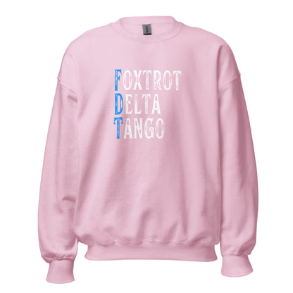 Foxtrot Delta Tango - Unisex Sweatshirt Shirts & Tops Woke American Apparel Light Pink S