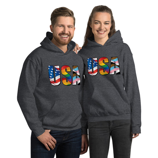 USA Pride - Unisex Hoodie - Supporting Equal Rights for All Americans Shirts & Tops Woke American Apparel   