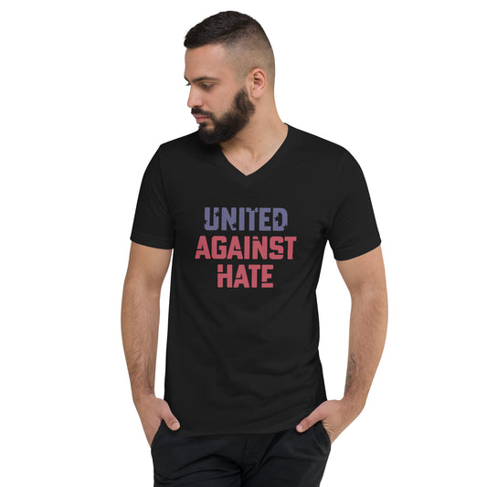 United Against Hate - V-Neck T-Shirt - Supporting Black Lives Matter and Equal Rights for All Americans Shirts & Tops Woke American Apparel Black S 