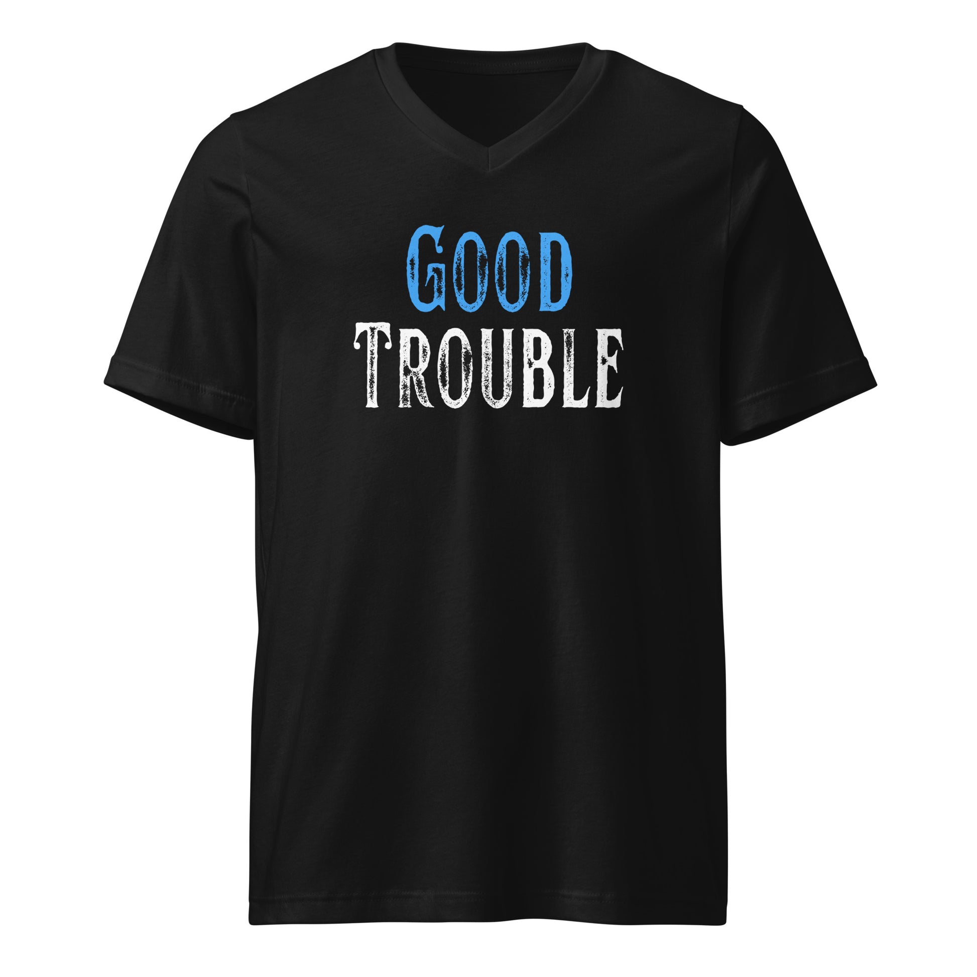 Good Trouble - Unisex V-Neck T-Shirt Shirts & Tops Woke American Apparel S