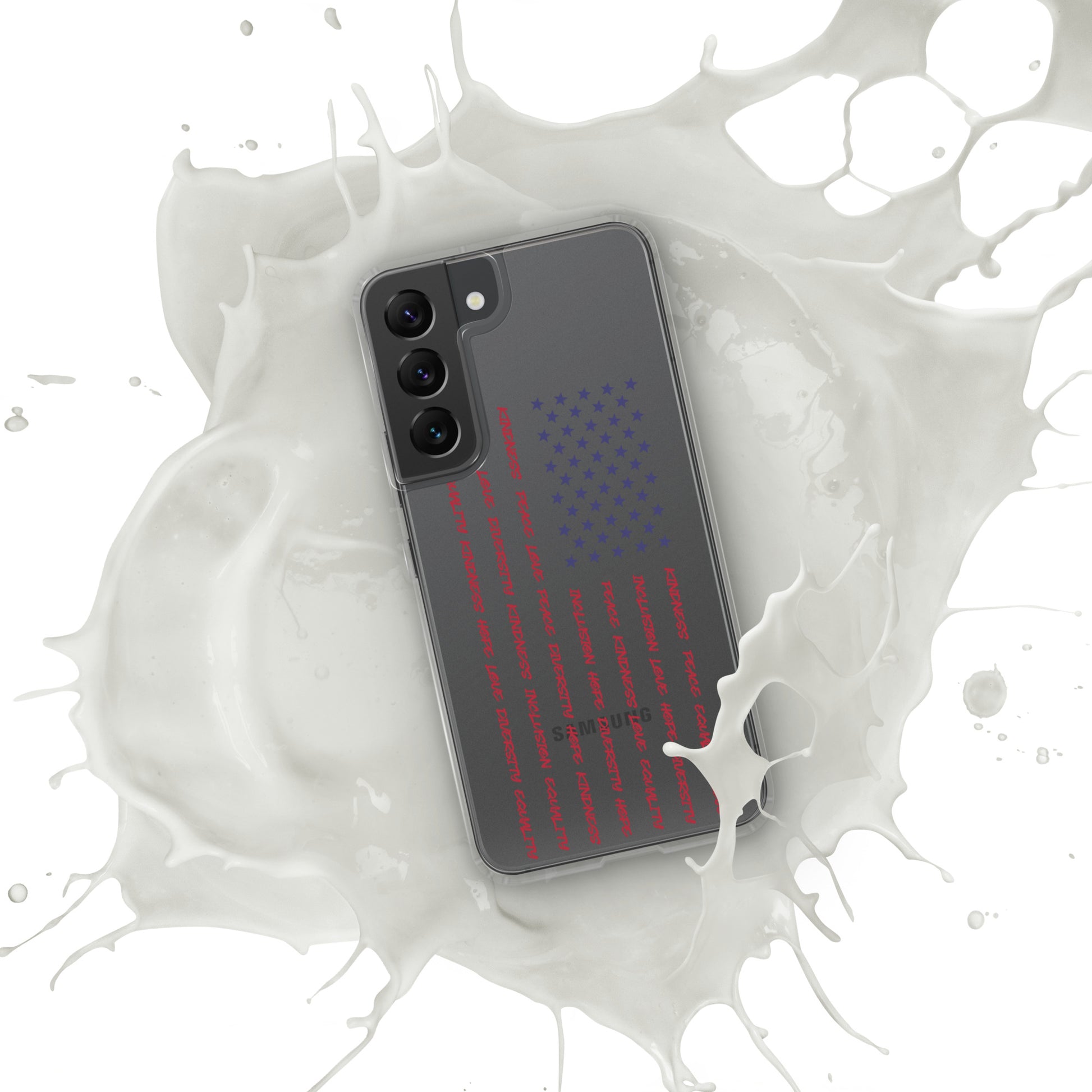 Flag Words of Kindness - Samsung® Case - Supporting Equal Rights for All Americans Mobile Phone Cases Woke American Apparel Samsung Galaxy S22  