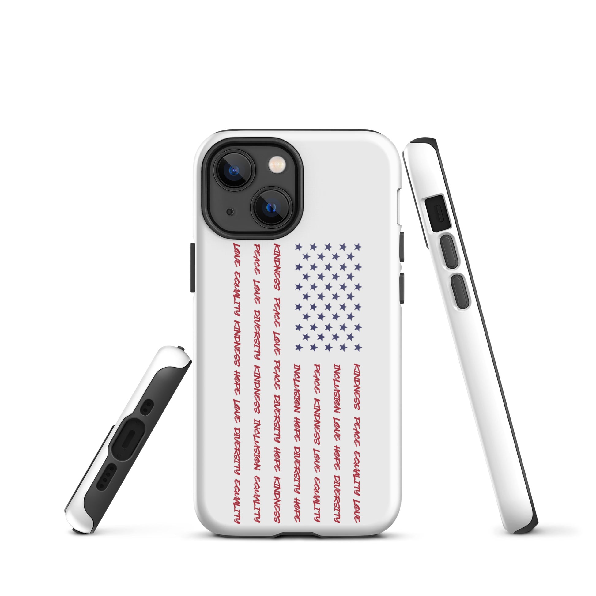 Flag Words of Kindness - iPhone® Case - Supporting Equal Rights for All Americans Mobile Phone Cases Woke American Apparel iPhone 13 mini  