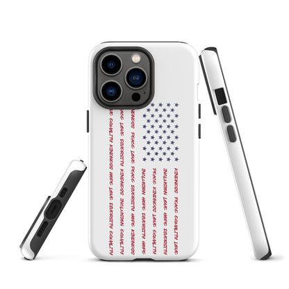 Flag Words of Kindness - iPhone® Case - Supporting Equal Rights for All Americans Mobile Phone Cases Woke American Apparel iPhone 13 Pro  