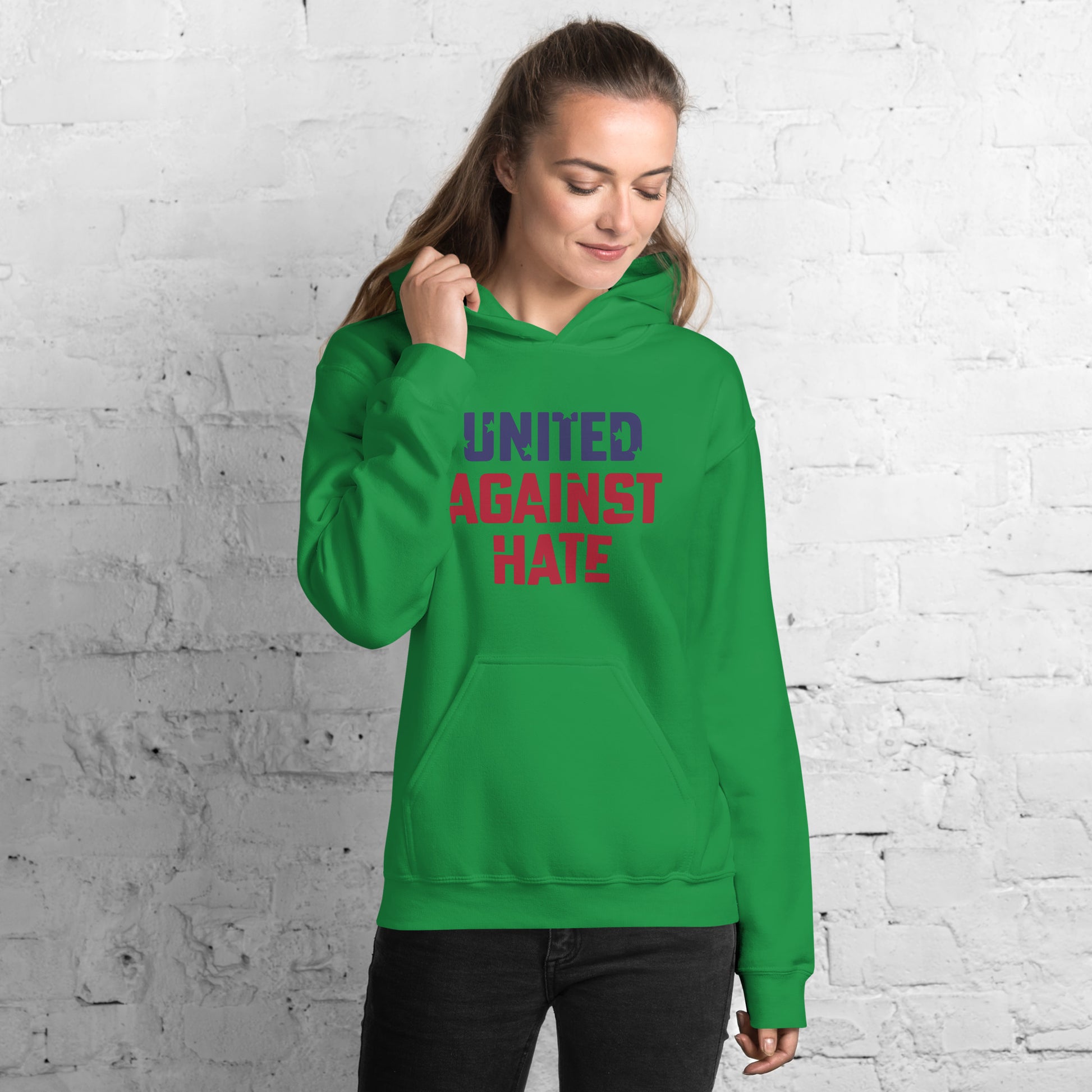 United Against Hate - Unisex Hoodie - Supporting Black Lives Matter and Equal Rights for All Americans Shirts & Tops Woke American Apparel Irish Green S 